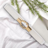 Maxbell Fashion Women Belt Wide Waistband Casual Waist Chain Party Dress PU Leather white