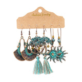 Maxbell Dangle Earrings Set Ear Stud Statement Earrings Tassel for Gifts Women Girls Style F