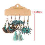 Maxbell Dangle Earrings Set Ear Stud Statement Earrings Tassel for Gifts Women Girls Style F