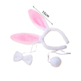 Maxbell Women's Bunny Costume Ear Headband Headwear Bow Tie for Cosplay Easter Girls pink