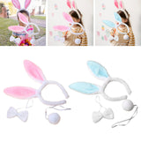 Maxbell Women's Bunny Costume Ear Headband Headwear Bow Tie for Cosplay Easter Girls pink
