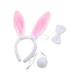 Maxbell Women's Bunny Costume Ear Headband Headwear Bow Tie for Cosplay Easter Girls pink