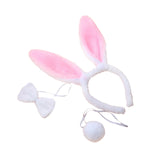 Maxbell Women's Bunny Costume Ear Headband Headwear Bow Tie for Cosplay Easter Girls pink