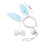 Maxbell Women's Bunny Costume Ear Headband Headwear Bow Tie for Cosplay Easter Girls blue