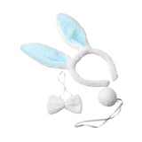 Maxbell Women's Bunny Costume Ear Headband Headwear Bow Tie for Cosplay Easter Girls blue