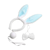 Maxbell Women's Bunny Costume Ear Headband Headwear Bow Tie for Cosplay Easter Girls blue