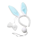 Maxbell Women's Bunny Costume Ear Headband Headwear Bow Tie for Cosplay Easter Girls blue