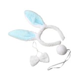 Maxbell Women's Bunny Costume Ear Headband Headwear Bow Tie for Cosplay Easter Girls blue