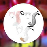 Maxbell Fox Ears and Tail Cat Ear Headband Headwear for Party Prom Halloween Gray