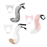 Maxbell Fox Ears and Tail Cat Ear Headband Headwear for Party Prom Halloween Gray
