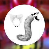 Maxbell Fox Ears and Tail Cat Ear Headband Headwear for Party Prom Halloween Gray