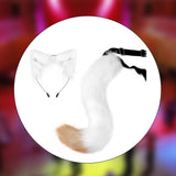 Maxbell Fox Ears and Tail Cat Ear Headband Headwear for Party Prom Halloween White