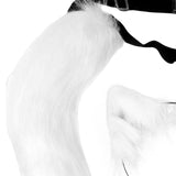 Maxbell Fox Ears and Tail Cat Ear Headband Headwear for Party Prom Halloween White