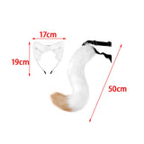 Maxbell Fox Ears and Tail Cat Ear Headband Headwear for Party Prom Halloween White