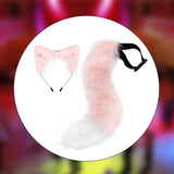 Maxbell Fox Ears and Tail Cat Ear Headband Headwear for Party Prom Halloween Pink