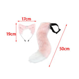 Maxbell Fox Ears and Tail Cat Ear Headband Headwear for Party Prom Halloween Pink