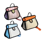 Maxbell Cartoon 2D Drawing Handbag Casual Portable Shoulder Bag for Women Female pink