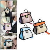 Maxbell Cartoon 2D Drawing Handbag Casual Portable Shoulder Bag for Women Female pink