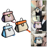 Maxbell Cartoon 2D Drawing Handbag Casual Portable Shoulder Bag for Women Female pink