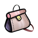 Maxbell Cartoon 2D Drawing Handbag Casual Portable Shoulder Bag for Women Female pink