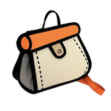 Maxbell Cartoon 2D Drawing Handbag Casual Portable Shoulder Bag for Women Female orange