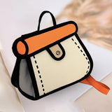Maxbell Cartoon 2D Drawing Handbag Casual Portable Shoulder Bag for Women Female orange