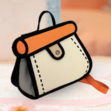 Maxbell Cartoon 2D Drawing Handbag Casual Portable Shoulder Bag for Women Female orange