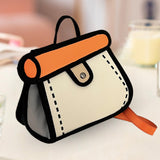 Maxbell Cartoon 2D Drawing Handbag Casual Portable Shoulder Bag for Women Female orange