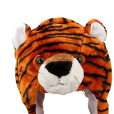 Maxbell Cute Plush Animal Hat Headgear Winter Warm Halloween Stuffed Toy Beanie Tiger