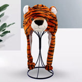 Maxbell Cute Plush Animal Hat Headgear Winter Warm Halloween Stuffed Toy Beanie Tiger