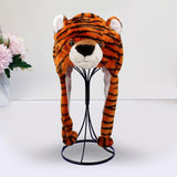 Maxbell Cute Plush Animal Hat Headgear Winter Warm Halloween Stuffed Toy Beanie Tiger