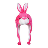 Maxbell Cute Plush Animal Hat Headgear Winter Warm Halloween Stuffed Toy Beanie Rose Red Rabbit