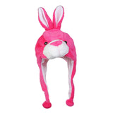 Maxbell Cute Plush Animal Hat Headgear Winter Warm Halloween Stuffed Toy Beanie Rose Red Rabbit