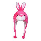 Maxbell Cute Plush Animal Hat Headgear Winter Warm Halloween Stuffed Toy Beanie Rose Red Rabbit