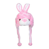 Maxbell Cute Plush Animal Hat Headgear Winter Warm Halloween Stuffed Toy Beanie Pink Rabbit