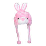 Maxbell Cute Plush Animal Hat Headgear Winter Warm Halloween Stuffed Toy Beanie Pink Rabbit