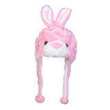 Maxbell Cute Plush Animal Hat Headgear Winter Warm Halloween Stuffed Toy Beanie Pink Rabbit