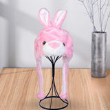 Maxbell Cute Plush Animal Hat Headgear Winter Warm Halloween Stuffed Toy Beanie Pink Rabbit