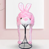 Maxbell Cute Plush Animal Hat Headgear Winter Warm Halloween Stuffed Toy Beanie Pink Rabbit