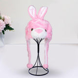 Maxbell Cute Plush Animal Hat Headgear Winter Warm Halloween Stuffed Toy Beanie Pink Rabbit