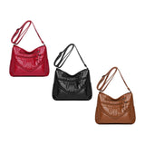 Maxbell Fashion PU Leather Shoulder Bag Travel Bag Shopping Bag Adjustable Vacation Red