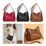 Maxbell Fashion PU Leather Shoulder Bag Travel Bag Shopping Bag Adjustable Vacation Red
