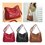 Maxbell Fashion PU Leather Shoulder Bag Travel Bag Shopping Bag Adjustable Vacation Red