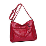 Maxbell Fashion PU Leather Shoulder Bag Travel Bag Shopping Bag Adjustable Vacation Red