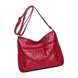 Maxbell Fashion PU Leather Shoulder Bag Travel Bag Shopping Bag Adjustable Vacation Red