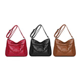 Maxbell Fashion PU Leather Shoulder Bag Travel Bag Shopping Bag Adjustable Vacation Red