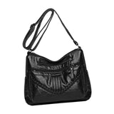 Maxbell Fashion PU Leather Shoulder Bag Travel Bag Shopping Bag Adjustable Vacation Black