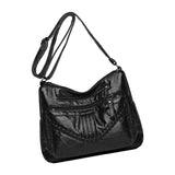 Maxbell Fashion PU Leather Shoulder Bag Travel Bag Shopping Bag Adjustable Vacation Black