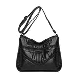 Maxbell Fashion PU Leather Shoulder Bag Travel Bag Shopping Bag Adjustable Vacation Black