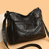 Maxbell Fashion PU Leather Shoulder Bag Travel Bag Shopping Bag Adjustable Vacation Black